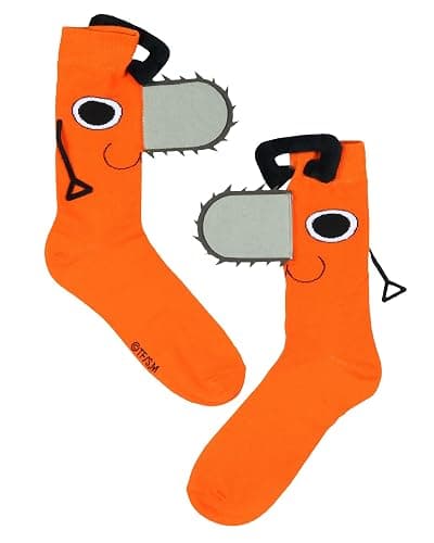 Bioworld Chainsaw Man Anime Manga Adult Pochita 3D Character Crew Sock For Men And Women thumbnail 2