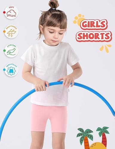 4 Pack Baby Toddler Girls' Shorts Bike Cartwheel Dance Pull On Shorts Girls Summer Athletic Everyday Clothes Soft - Set 8 - 18-24 Months thumbnail 2