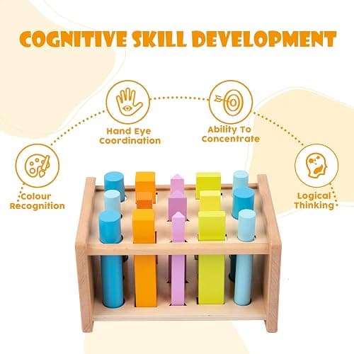 Montessori Shape Matching Toys - Wooden Shape Sorting Toys for 1-3 Years Old Children - Educational Toy for Preschoolers thumbnail 4