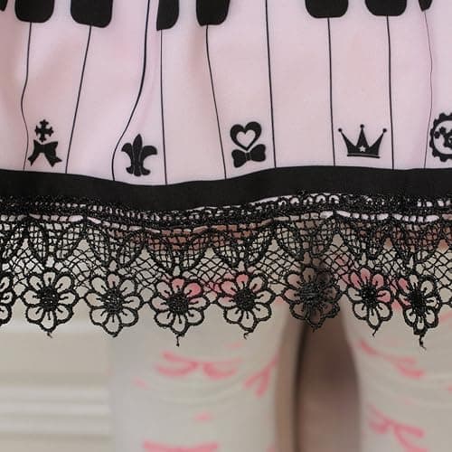Hugme Pink Polyester Lace Piano Keybord Printed Lolita Skirt thumbnail 7