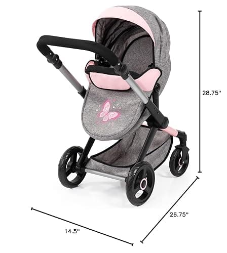 Bayer Pram Xeo Baby Doll Stroller, Convertible Doll Pram for Dolls Up to 20 inch thumbnail 3