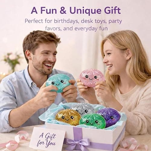 Glitter Dumpling Squishies Stress Relief Toy, Mystery Dumplings Jumbo Squishy Toy with Steamer Box, Sensory Fidget Toy for Anxiety Relief, Easter & Holiday Basket Stuffer(Golden) thumbnail 5