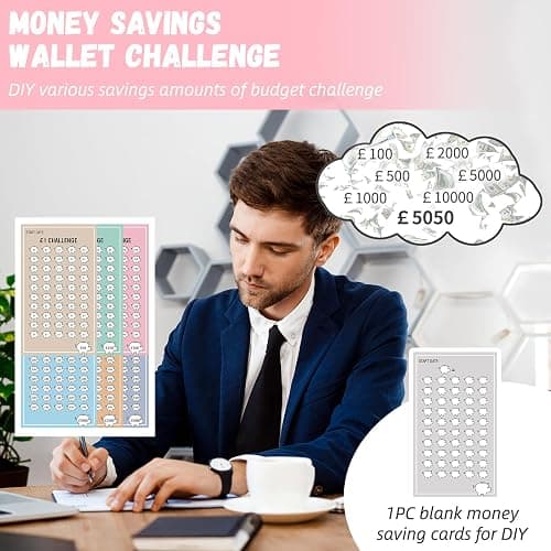 2 in 1 Budget Planner, A6 Money Saving Wallet with 7 Savings Challenge Trackers, Budget Binder with 12 Cash Envelopes and 12 Expense Sheets, Cash Stuffing Money Organiser Book for Travel Diary, Pink thumbnail 8