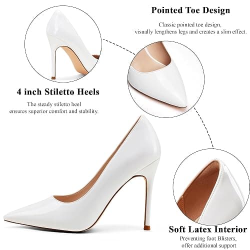 Elisabet Tang Women's High Heels Pumps Closed Pointed Toe Stiletto 4inch Heels Classic Office Special Dressy Wedding Pump Shoes thumbnail 4