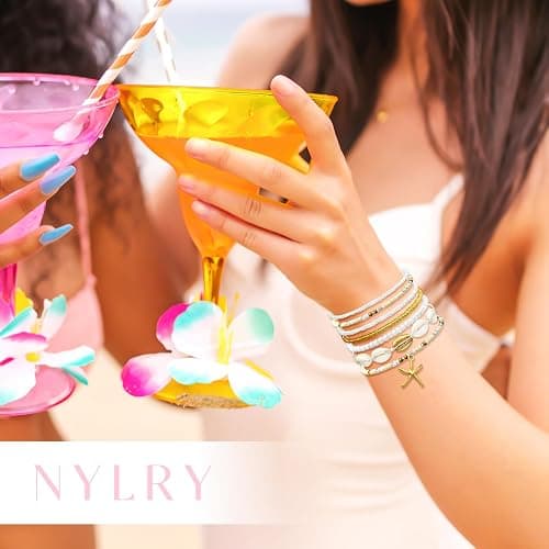 nylry Shell Summer Beach Bracelets for Women Seashell Bracelets Boho Layered Beaded Bracelets Set Starfish Bracelets Handmade Stretch Bracelets Summer Beach Jewelry Accessories Gifts thumbnail 6