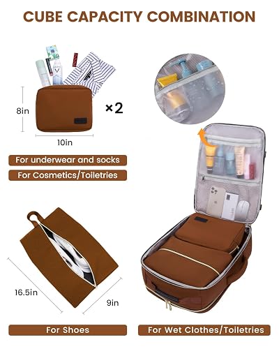 LOVEVOOK 56L Travel Backpack for Women & Men, Airline Approved Carry On Luggage with 3 Packing Cubes, TSA Overnight Bags, Waterproof Personal Item Bag, Weekender Essentials Backpacks fits 17" Laptop thumbnail 2
