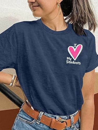 Teacher Tshirts Women Dear Student Behind Me Inspirational Teacher Shirt Teacher Appreciation Short Sleeve Tee Top thumbnail 4