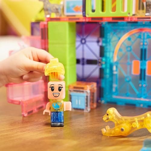 MAGNA-TILES Pet Playhouse 50-Piece Magnetic Construction Set, The Original Magnetic Building Brand thumbnail 4