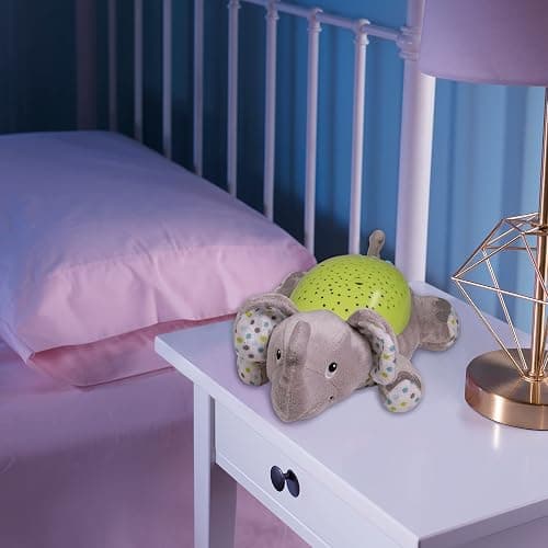 SwaddleMe Slumber Buddies Kuscheltuch (Grauer/Grüner Elefant) - Projektor-Nachtlicht für Kinder mit beruhigenden Liedern und Geräuschen - Slumber Buddy Eddie Elefant thumbnail 9