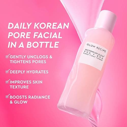 Glow Recipe Watermelon Glow Dewy Skin Routine Kit - Full Size Dew Drops Serum, Full Size Pink Juice Moisturizer, Travel Size PHA+BHA Pore-Tight Toner & Watermelon Jelly Sheet Mask (4 Count) thumbnail 6