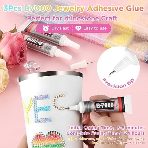 Zefy 40 Colors Resin Jelly Rhinestones for Bedazzling, 3mm 32000 Pcs Flatback Gems for Crafting, Bedazzling Kit with 3Pcs B7000 Glue for Clothing Shoes Nail Book Diamond Art thumbnail 5