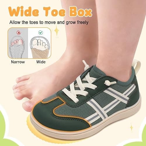 LeIsfIt Toddler Shoes Boys Girls Wide Barefoot Shoes Kids Slip on Casual Sneakers Breathable Non-Slip Sneakers for Walking Play School Tennis thumbnail 3