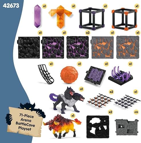 Schleich Eldrador Creatures - 71 PC BattleCave Arena Lava Vs. Shadow Playset - Lava Bull and Shadow Hound Set - Animal Monster Figurines for Boys and Girls - Fun Beast Toys for Kids Ages 7+ | 42673 thumbnail 9