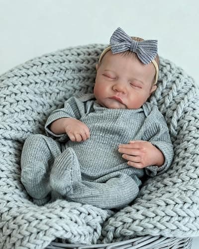 FOCKOF Realistic Reborn Baby Dolls-18 Inch Real Life Newborn Baby Dolls Girl Lifelike Baby Doll with Accessories for 3+ Years Old Gifts (Gray) thumbnail 4