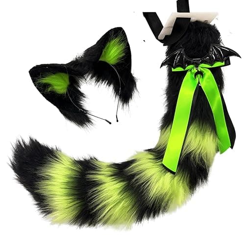 QUICOMP Cat Ear Tail Costume Handmade Fox Ear Tail Raccoon Cosplay Props - Image 1