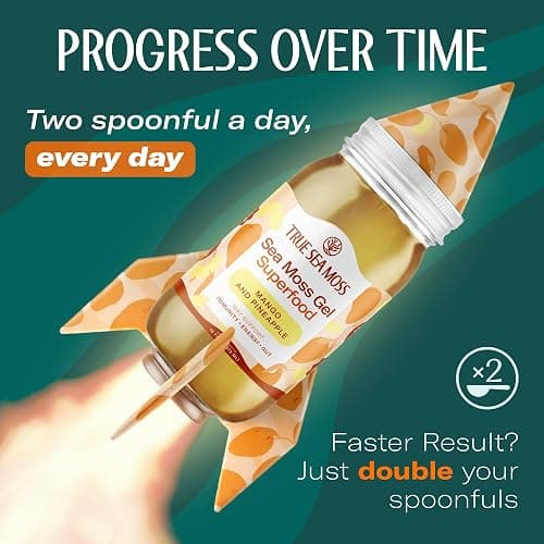 TrueSeaMoss Sea Moss Gel – Made in USA – Wildcrafted Seamoss, Fruits & Jarred Vegetables – Mango/Pineapple, Pack of 1 (Labels may Vary) thumbnail 8