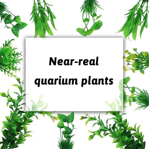 PietyPet Fish Tank Accessories Green Plants, 10pcs Green Fish Tank Decorations, Aquarium Decor Plastic Plants thumbnail 8