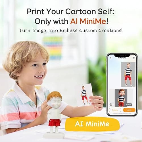 AOSEED AI-Powered 3D Printer for Kids, 3D Printer with 8 PLA Filament Set, AI Design App, Huge Toy Library, Up to 400mm/s Faster Speed, W/ 16+ Mini 3D Design Module, App Control, X-Maker Joy AI+ thumbnail 4