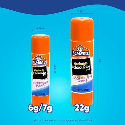 Elmer's Disappearing Purple School Glue Sticks, Washable, 6 Grams, 12 Count - Arts & Crafts, Poster, Projects, Back to School, #1 Teacher Brand thumbnail 4