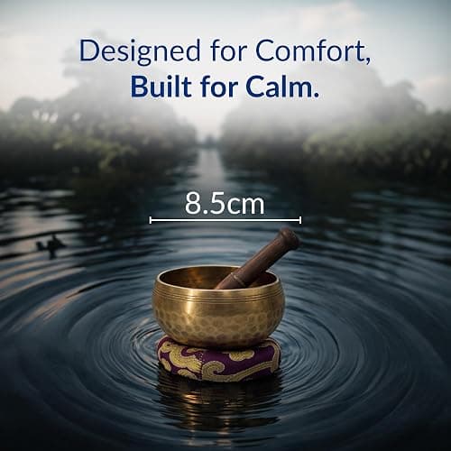 Tibetan Hand Made Singing Bowl – Authentic Nepalese Hand Beaten Meditation Bowl Set with Cushion & Mallet – Sound Healing Bowl for Yoga, Mindfulness & Chakra Therapy(8.5cm) thumbnail 6