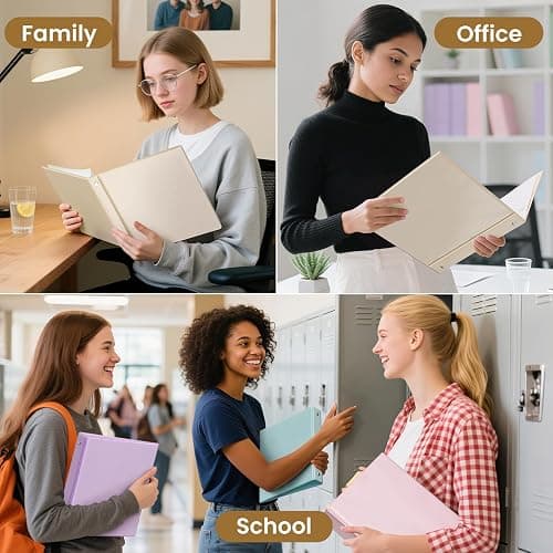 SUNEE 3 Ring Binder 1 Inch 1 Pack, Clear View Binder Three Ring PVC-Free (Fit 8.5x11 Inches) for School or Office Supplies, Gray-Brown thumbnail 7