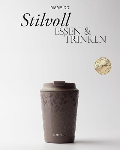 MAMEIDO Thermobecher 350 ml, dichter Kaffeebecher to go aus Edelstahl doppelwandig isoliert, auslaufsicher, Coffee to go Becher warmhaltend (Wild Allure) thumbnail 2