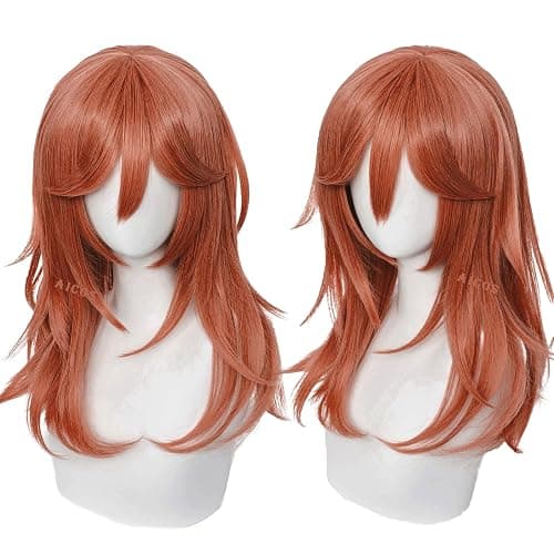 Aicos Red Wavy Angel Devil Cosplay Wig for Women with Wig Cap thumbnail 3