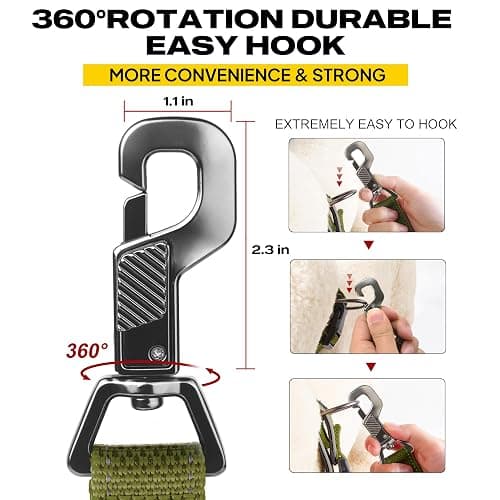 Fida 6 FT Heavy Duty Dog Leash with 2 Comfortable Padded Handles, Traffic Handle & Advanced Easy Snap Hook, Reflective Walking Lead for Large, Medium & Small Breed, Green thumbnail 4
