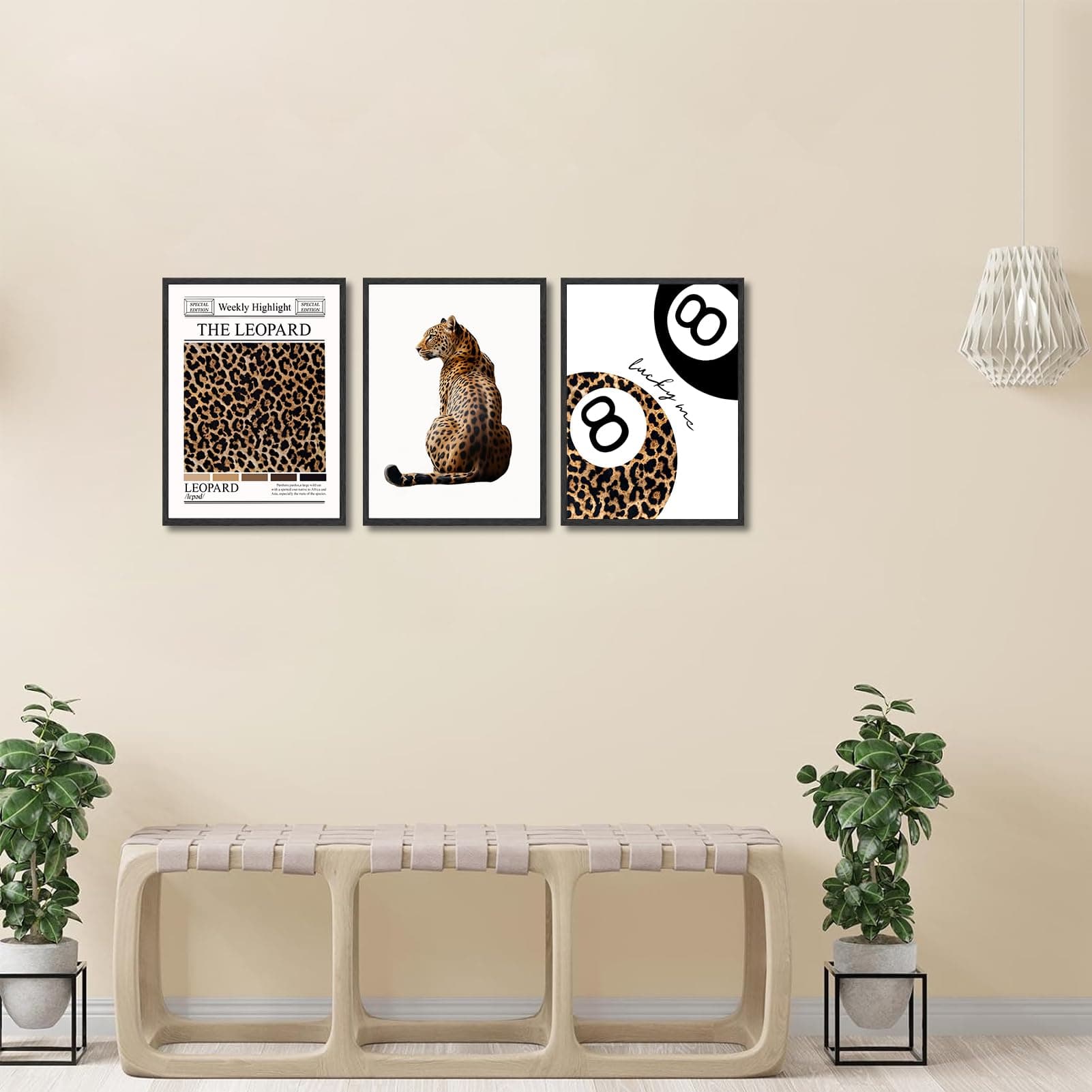Leopard Canvas Posters 12x16 Inch 8 Balls Print Aesthetic Wall Decor for Girls Room Apartment Dorm 3 Pack thumbnail 8