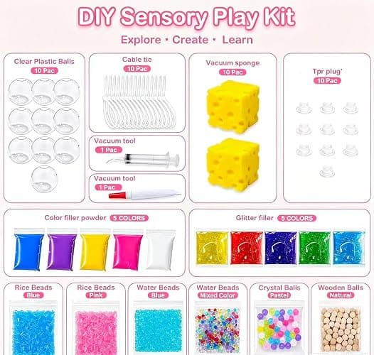 DIY Stress Ball Making Kit - 12 TPR Skins - Immersive Asmr Ball Squishy kit- Craft Kits Stress Balls - Crunchy Stress Ball - Handmade Make Your Own Fidget Stress Balls Kit for Adults thumbnail 2