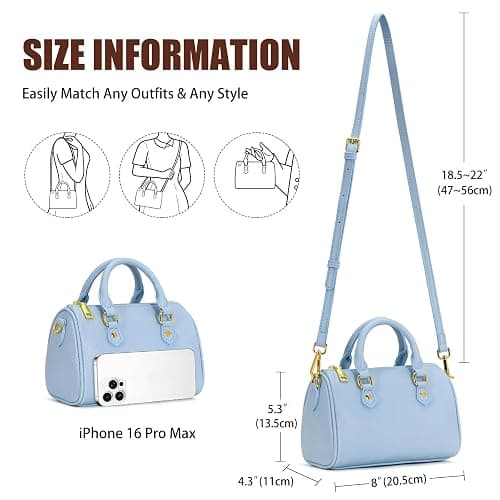 Crossbody Handbags and Purses for Women Small Vegan Leather Boston Top Handle Purse Shoulder Bags Cute Satchel Handbag thumbnail 7