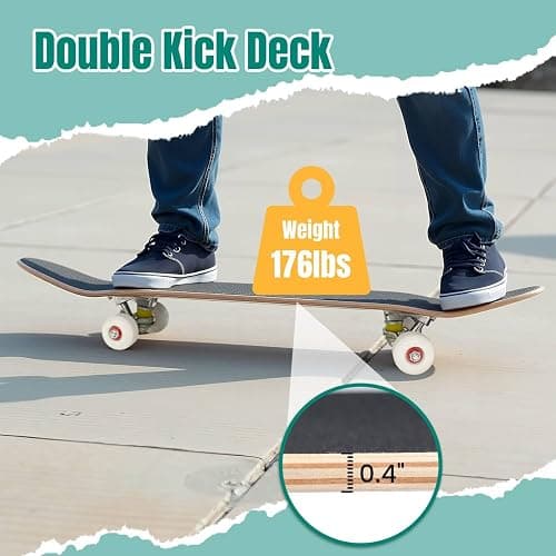 EFTOWEL Skateboards Black cat Scratching The Wall Silhouette of Cartoon cat Climbing The Classic Concave Skateboard Cool Stuff Teen Gifts Longboard Extreme Sports for Beginners and Professionals thumbnail 5