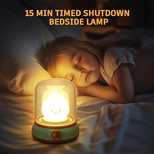 Ghost Campfire Night Light, Small Cute Desk Lamp, Dimmable Cordless Bedside Table Lamp, 2 Modes Rechargebale Battery Oprated Warm Night Light for Bedroom/Kids/Baby Nursery, Vintage Ambient Lighting thumbnail 4