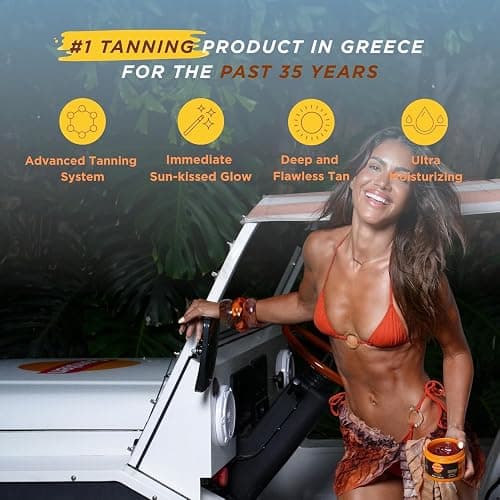 Carroten Intensive Tanning Gel | Browning Tan Accelerator | Non-Greasy, Water-Resistant with Carrot and Coconut Oil | Vitamin A & E For Moisture & Hydration | Made in Greece | 5 Fl Oz thumbnail 7