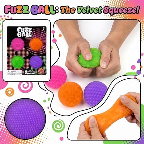 4PCS Fuzz Ball, 4 Pack Squishy Stress Ball Slow Rising Fidget Squishy Balls Anxiety Stress Relief for Adult thumbnail 6