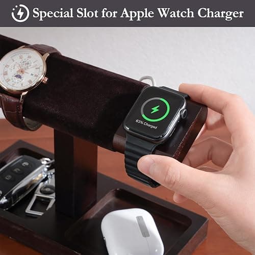 ProCase Uhrenständer, Uhrenhalter aus Holz Uhrenaufbewahrung Watch Stand, Uhrenständer T-Bar Display - 1 Etage, Dunkelbraun thumbnail 4