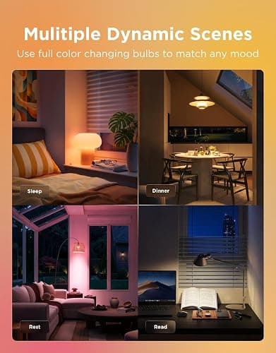 Govee Smart Light Bulbs, A19 LED Light Bulb, 800 Lumen, E26 Base | Works with Matter Alexa & Google Assistant, RGBWW Color Changing Light Bulb, Music Sync, WiFi & Bluetooth Connection, 2 Pack thumbnail 6