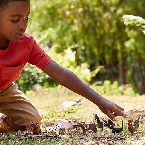 Schleich Farm World - 7 PC Farm Animal Playset with Dog, Cat, Pig, Goat, Rooster, Baby Horse and Cow Toys - Realistic Barnyard Figurines - Fun Educational Figures For Kids and Toddlers Ages 3+ | 77533 thumbnail 2