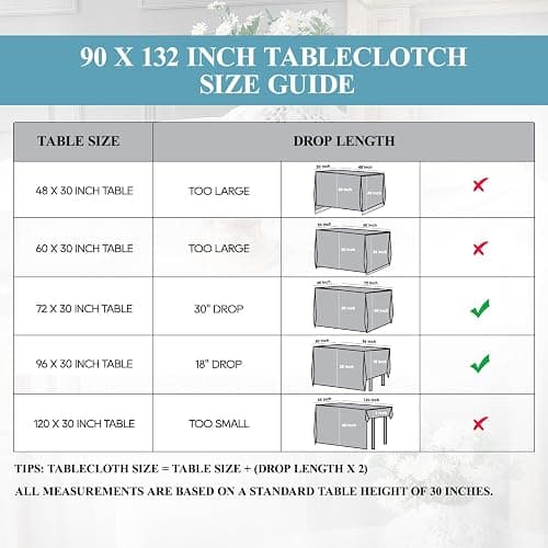 VidaFete 2 Pack 90*132inch Rectangle Tablecloth Polyester Table Cloth，Stain Resistant and Wrinkle Polyester Dining Table Cover for Kitchen Dinning Party Wedding Rectangular Tabletop Decoration(Black) thumbnail 3