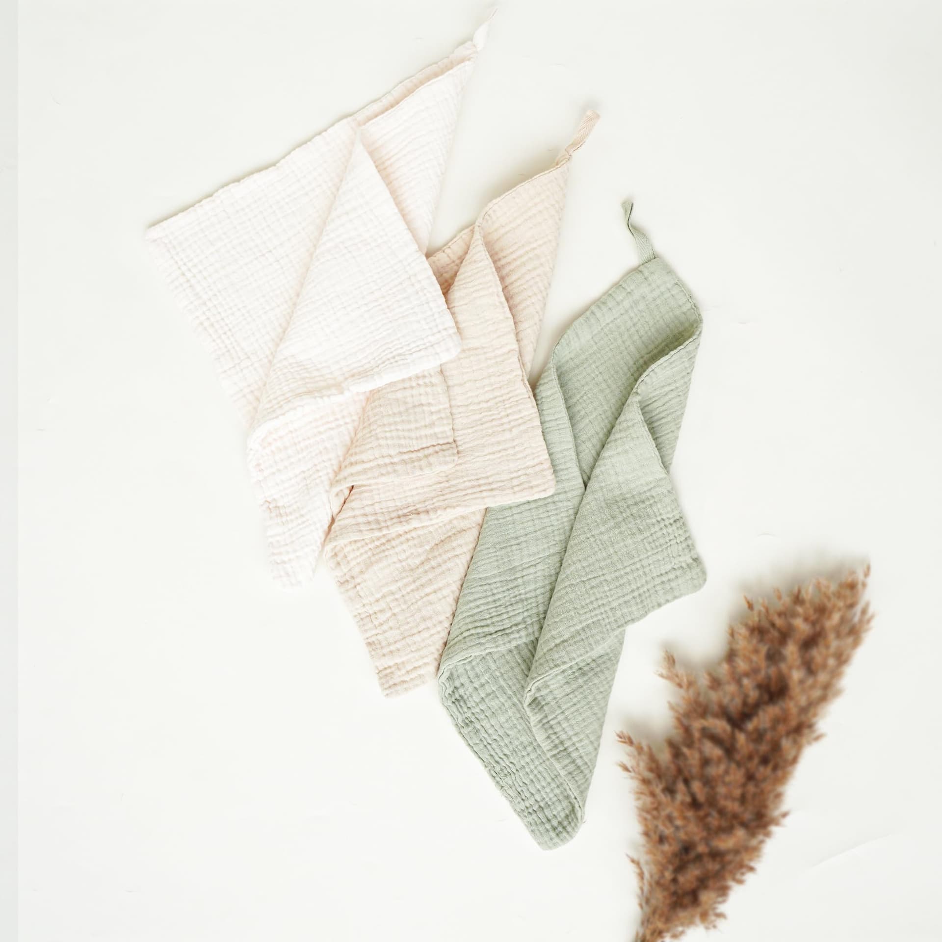 Konssy Toallitas de Muselina para Bebé Paquete de 7, Toallitas de Baño para Bebé 100% Algodón, Paños de Lavado Suaves y Absorbentes y Paños para Eructos para Recién Nacidos, Niñas y Niños, 11 x 11 thumbnail 2