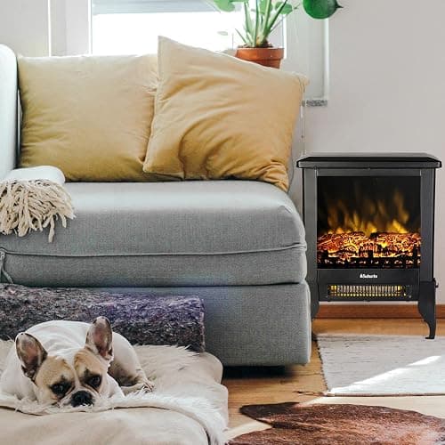 TURBRO Suburbs TS17 Compact Electric Fireplace Stove, 18” Freestanding Stove Heater with Realistic Flame - CSA Certified - Overheating Safety Protection - for Small Spaces - 1400W thumbnail 8