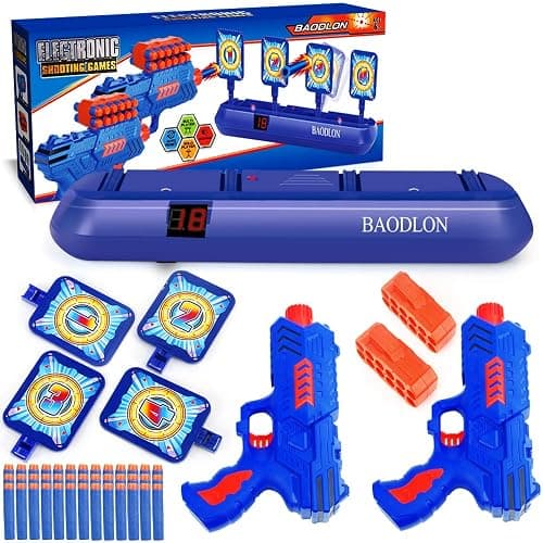 BAODLON Digital Shooting Targets with Foam Dart Toy Gun, Electronic Scoring Auto Reset 4 Targets, Shooting Game Toys Gifts for Age of 5, 6, 7, 8, 9, 10+ Years Old Kids, Boys, Compatible with 2 Toy Gun thumbnail 6
