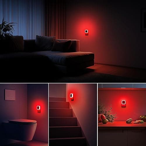 Sujeet Red Night Light, Night Lights Plug into Wall 4-Pack, Nightlight Plug in Night Light, Dusk to Dawn Night Lamp Led Night Lights for Adults Bedroom, Bathroom, Hallway thumbnail 4