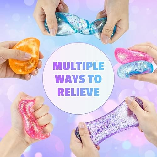 Squishy Stress Balls,Cube Squishies Anxiety Stress Relief Ice Squishy Malt Sugar Balls,Soft Sensory Calming Toys for Kids Teens, Party Favors & Classroom Prizes for Kids - Blue thumbnail 4