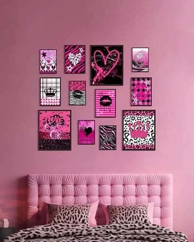 KBKBART 12 Pcs Mcbling Trashy Y2k Posters Room Decor and 50 Pcs Y2k Sticker | Unframed, Early 2000s Room Decor, Hot Pink Wall Collage Kit Aesthetic, Emo Baddie Prints for Girl's Dorm Bedroom Apartment thumbnail 5