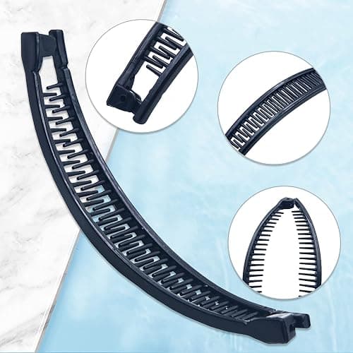 1st Choice 3 Pieces Clincher Combs Banana Combs Banana Clip Grip Comb Fishtail Fish Hair Lady Fish Shape Ponytail Banana Clip Girls Long Women Clamp Accessory thumbnail 4
