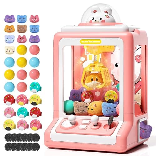 Jovow Claw Machine for Kids Girls with Coin-Operated(Rabbit) | Volume Control Music, Electronic Prize Dispenser with 30 Plush & DIY Egg, Party Birthday Gift for Girls Ages 3-8 - Image 1