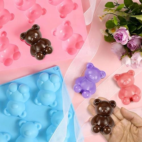 Bear Silicone Mold, 2 Pcs Bear Chocolate Mold 16 Cavity Teddy Bear Silicone Molds for Chocolate, Candy, Ice Cubes, Jello, Jelly, Cake Decorations, Soaps thumbnail 2