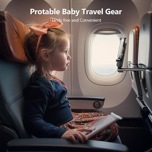 MiiKARE Airplane Travel Essentials Phone Holder, Universal Handsfree Phone Mount for Flying with 360 Degree Rotation, Accessory for Airplane, Travel Must Haves Phone Stand for Desk, Tray Table thumbnail 8