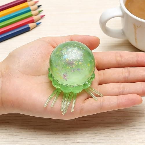Doh Jellyfish Design Squeeze Stress Ball, Ultra Soft Slow Rise Sensory Fidget Toy, Summer Sensory Stress Relief, Gift for Office Desk Party Favors Birthday Gift (1#Blue) thumbnail 2